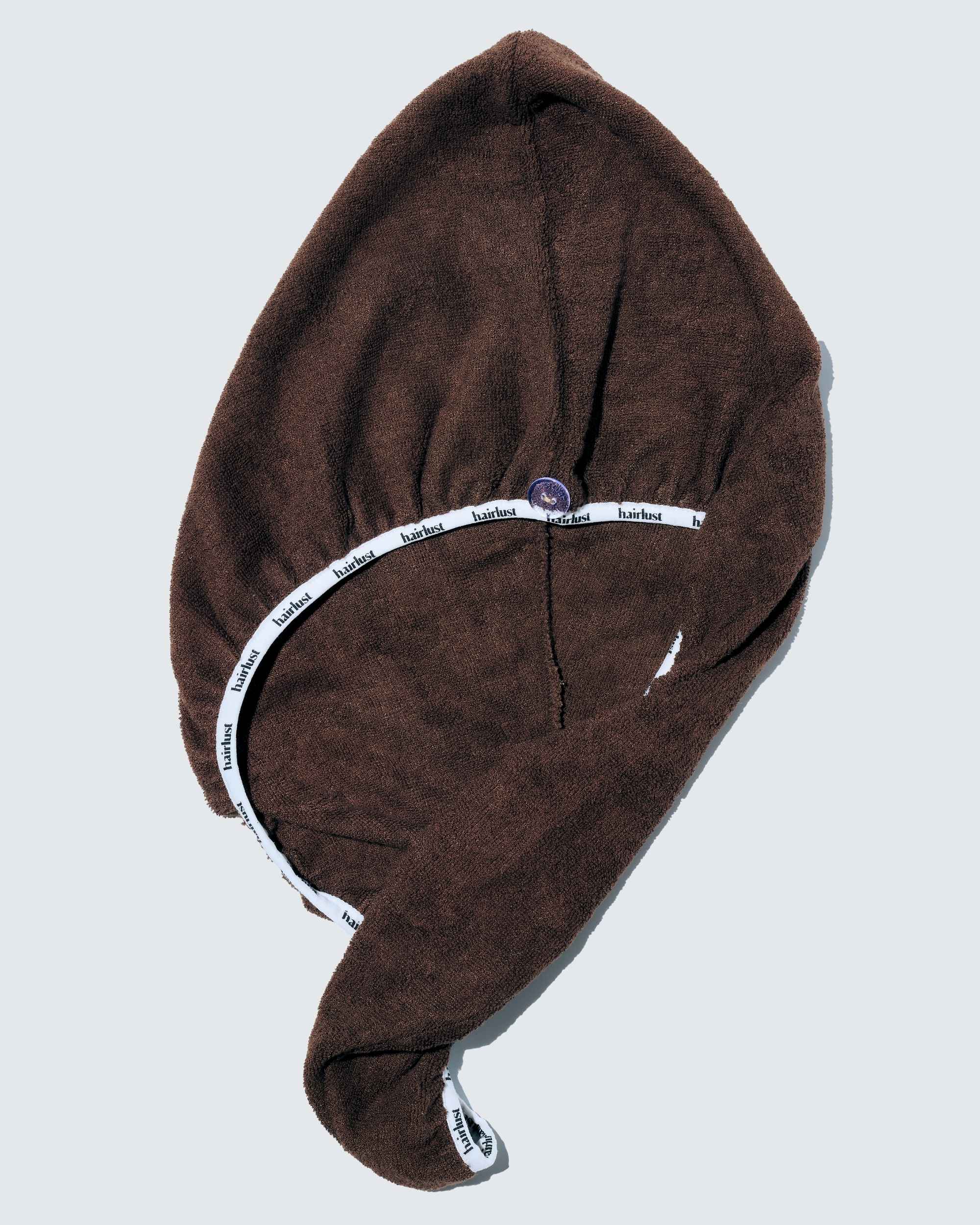 Bamboo Hair Towel Wrap, Mocha - Image 2