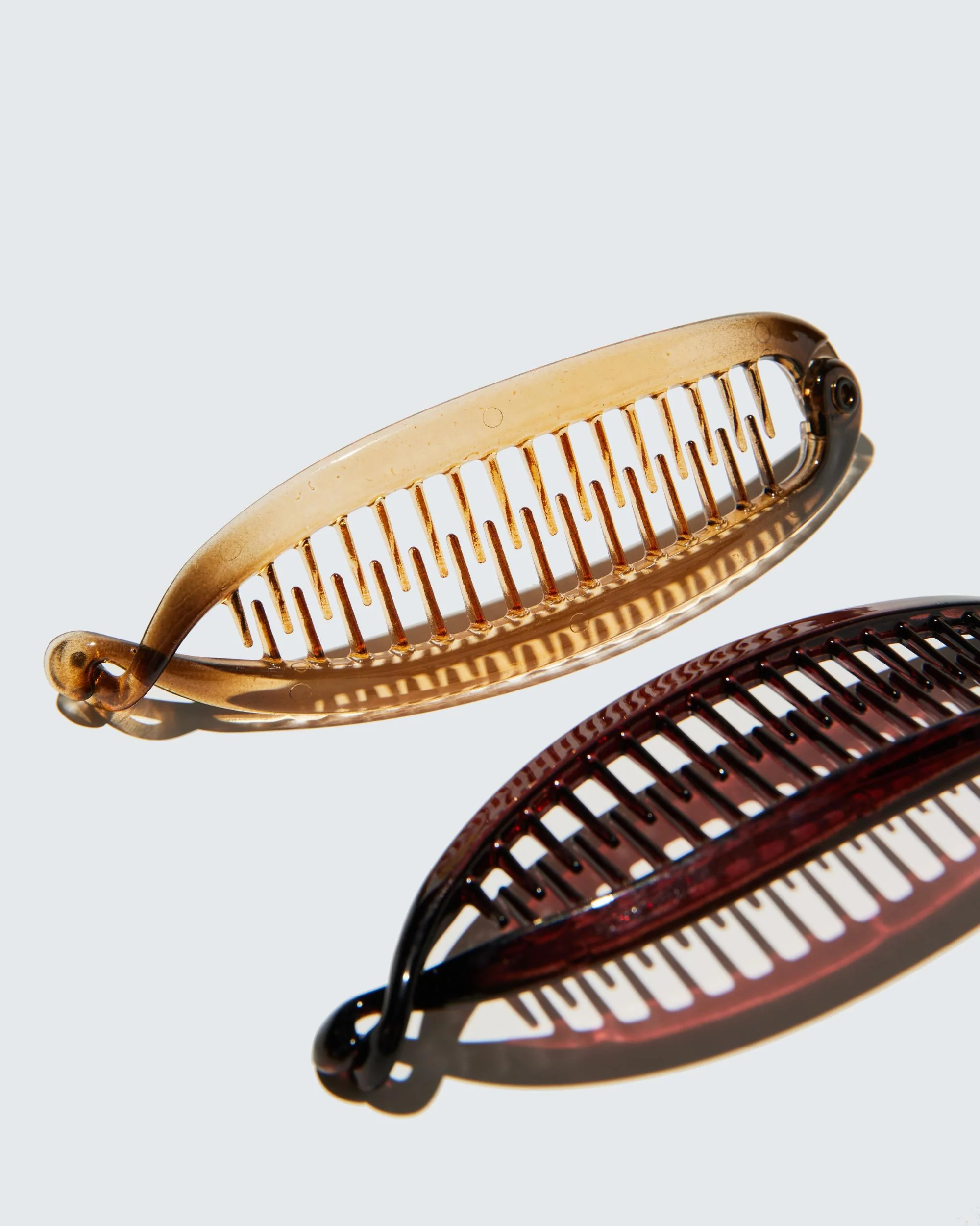 Banana Hair Clips Regular, 2-Pack, Helder Bruin/Amber