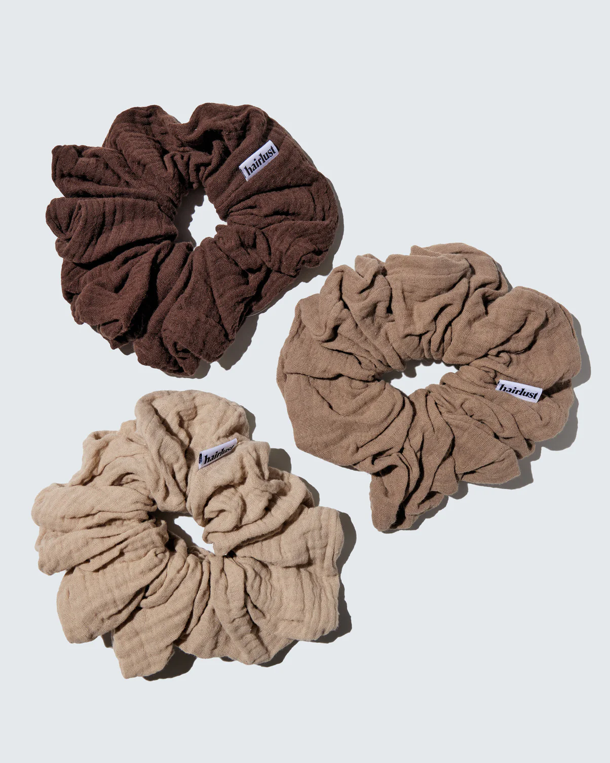Cotton Scrunchies, XXL, 3-Pack, Koffie