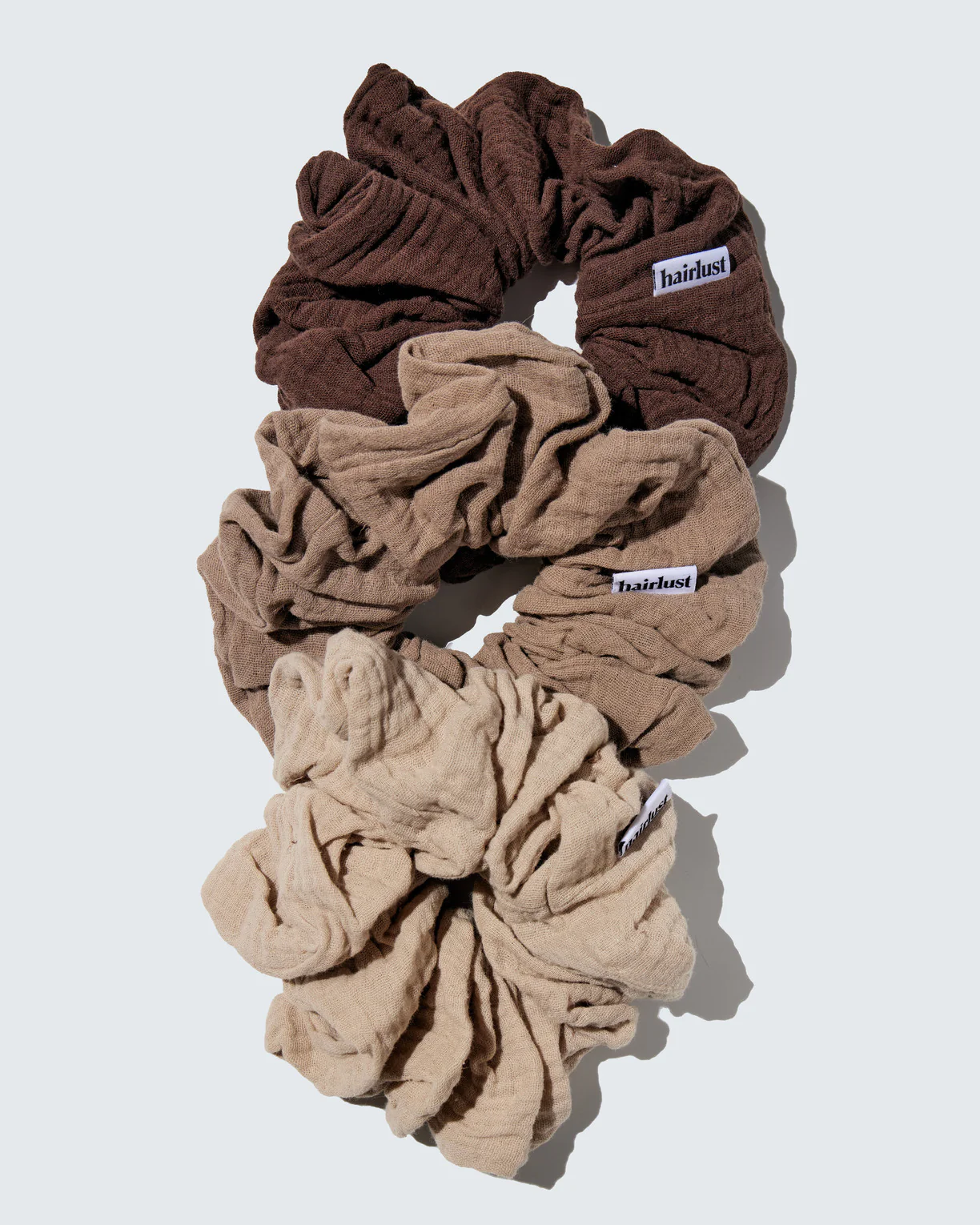 Cotton Scrunchies, XXL, 3-Pack, Koffie - Image 2