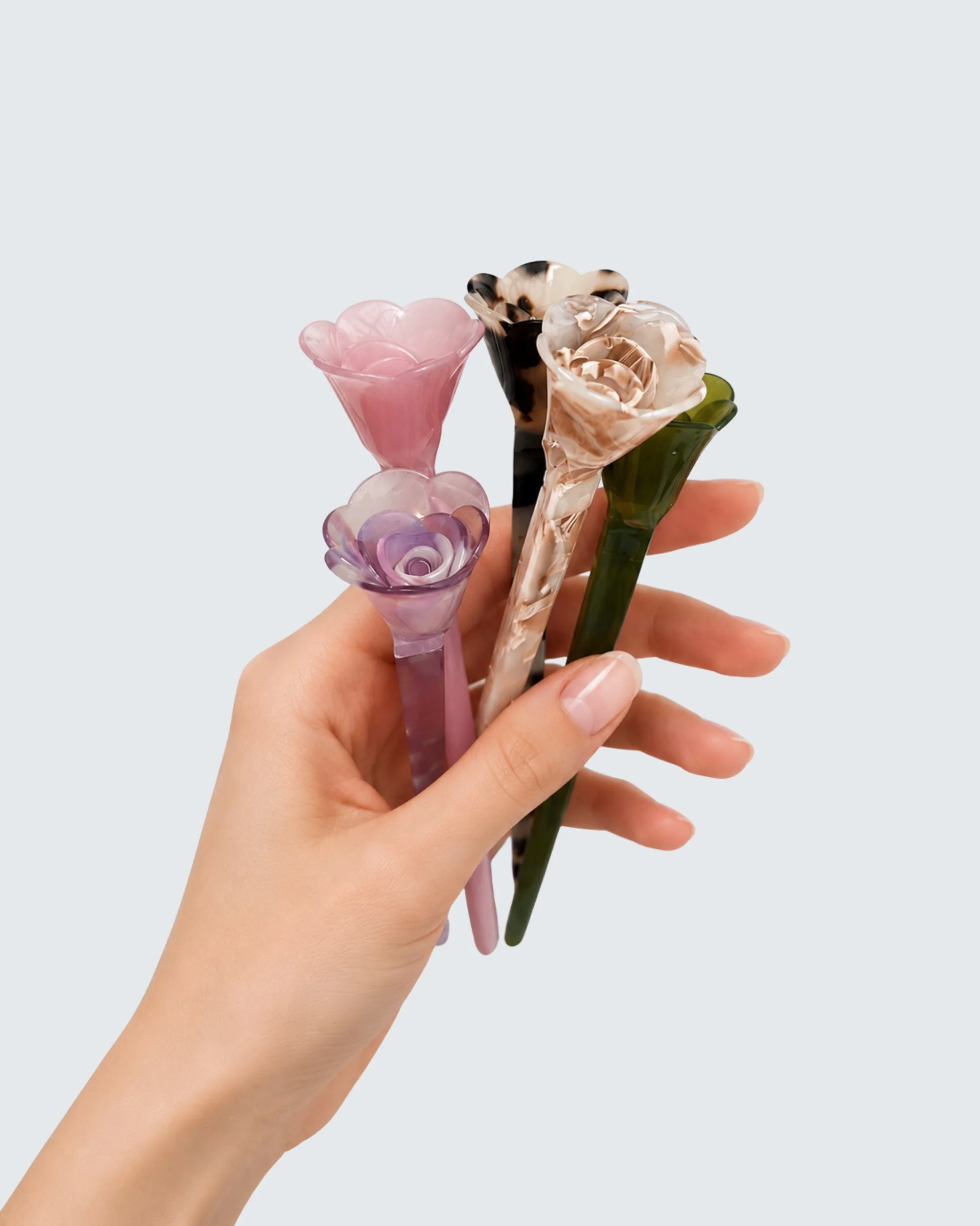 Flower Chopstick Hair Pin, Tortoise Shell - Image 2