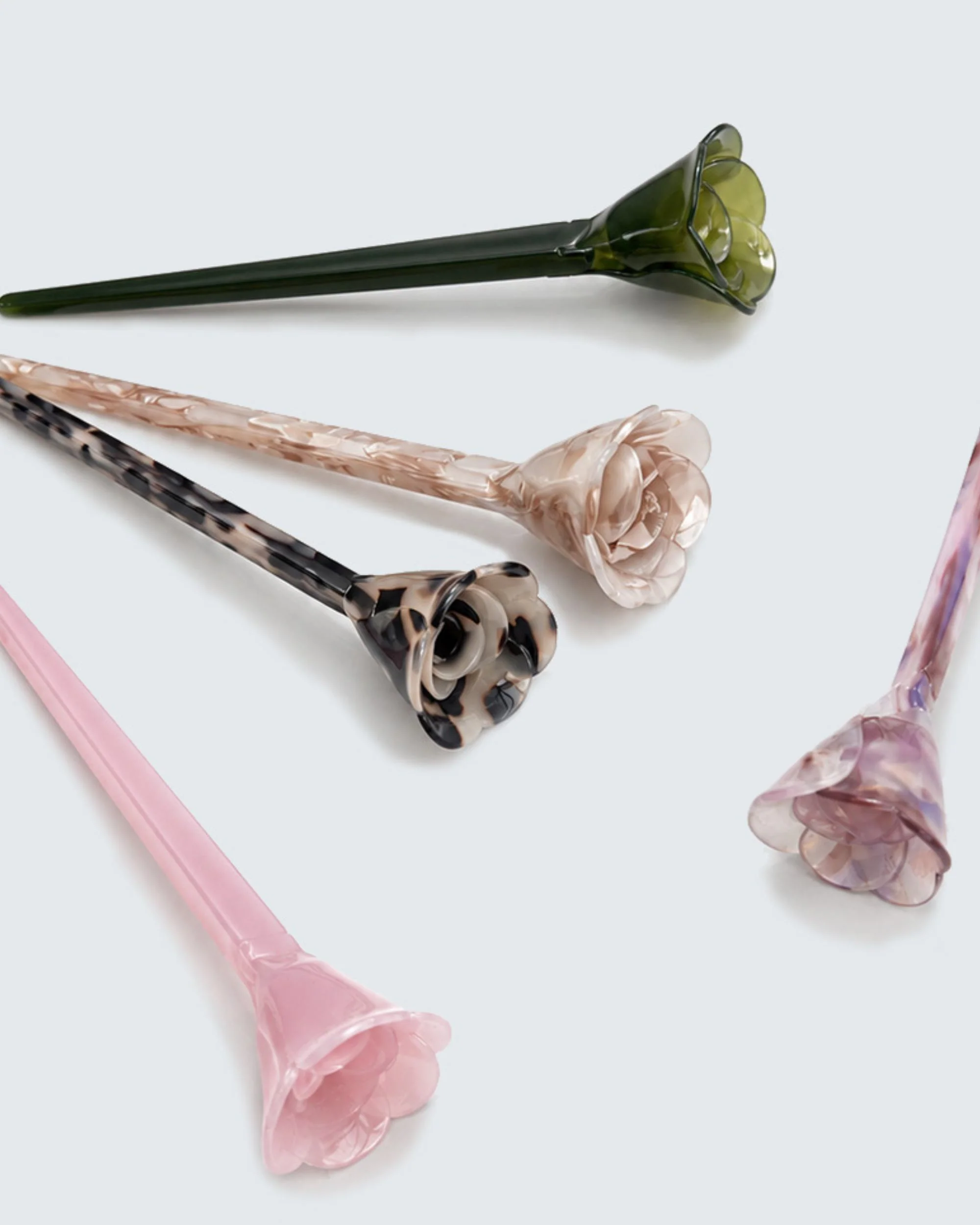 Flower Chopstick Hair Pin, Tortoise Shell - Image 5