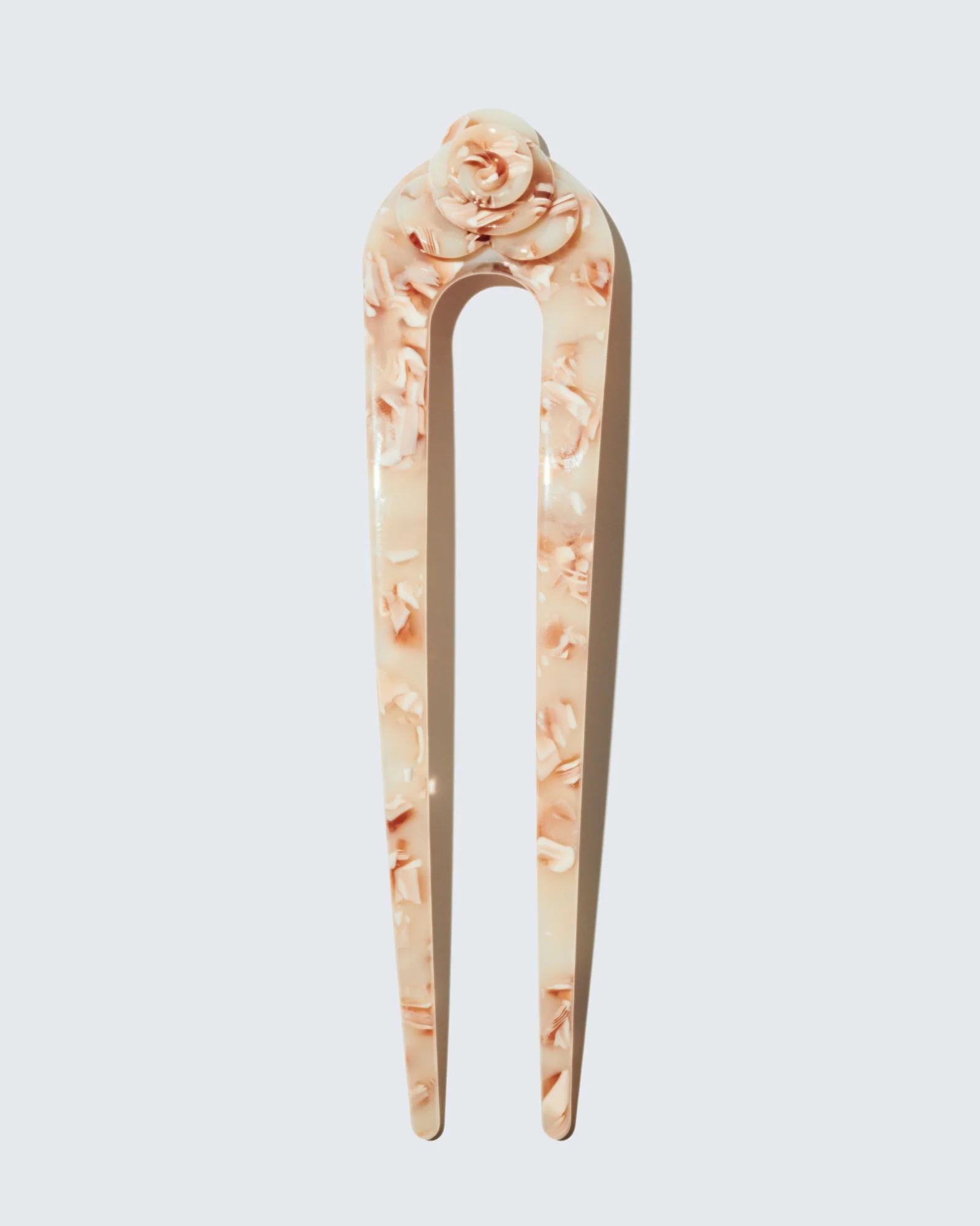 French Twist Hair Pin, Beige Shell