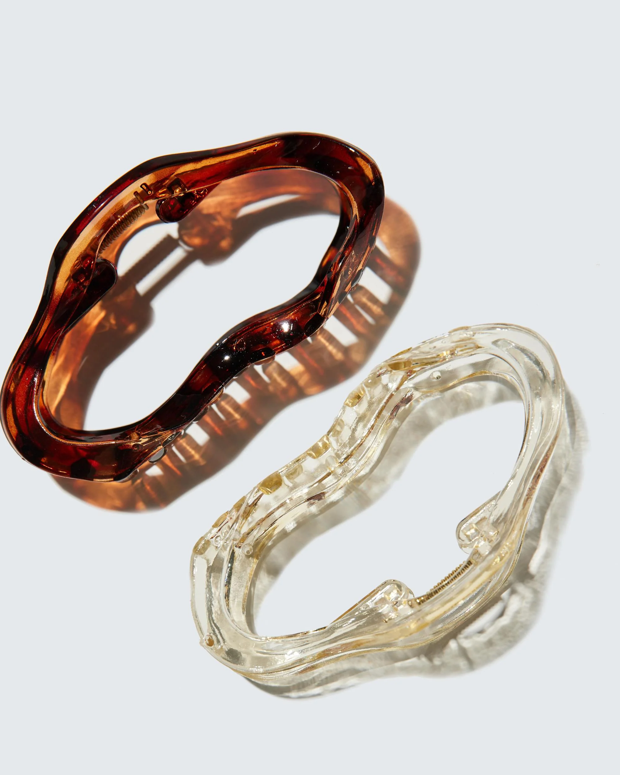 Large Claw Hair Clips, Cloud, 2-Pack, Helder/Amber