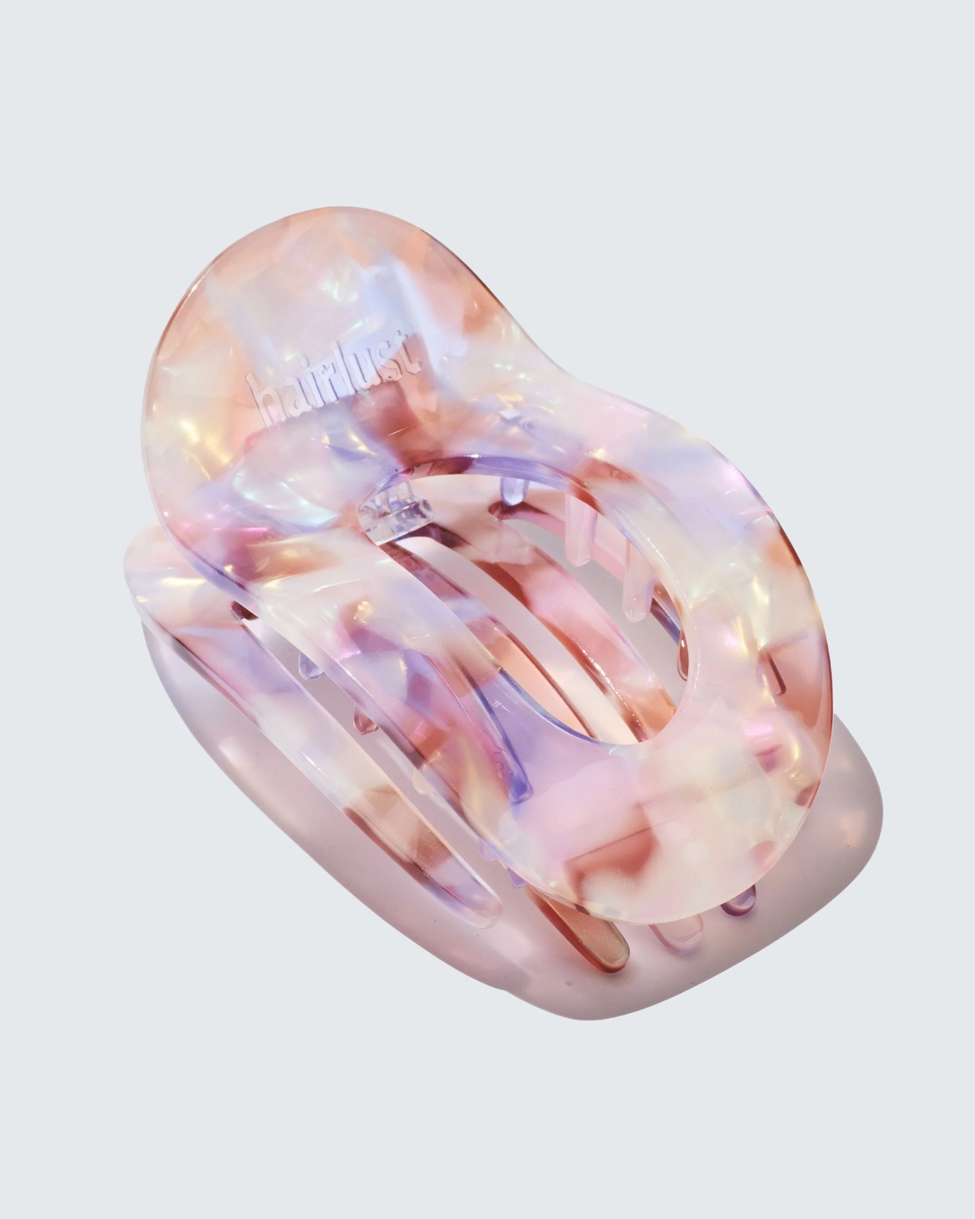 Large Flat Claw Hair Clip, Purple Shell - Image 3