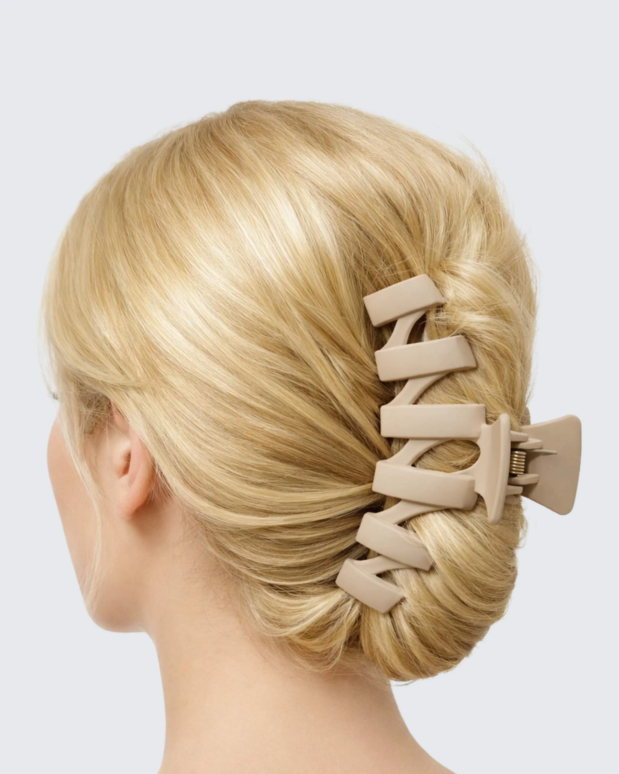 Medium Claw Hair Clips, 3-Pack, Beige - Image 2