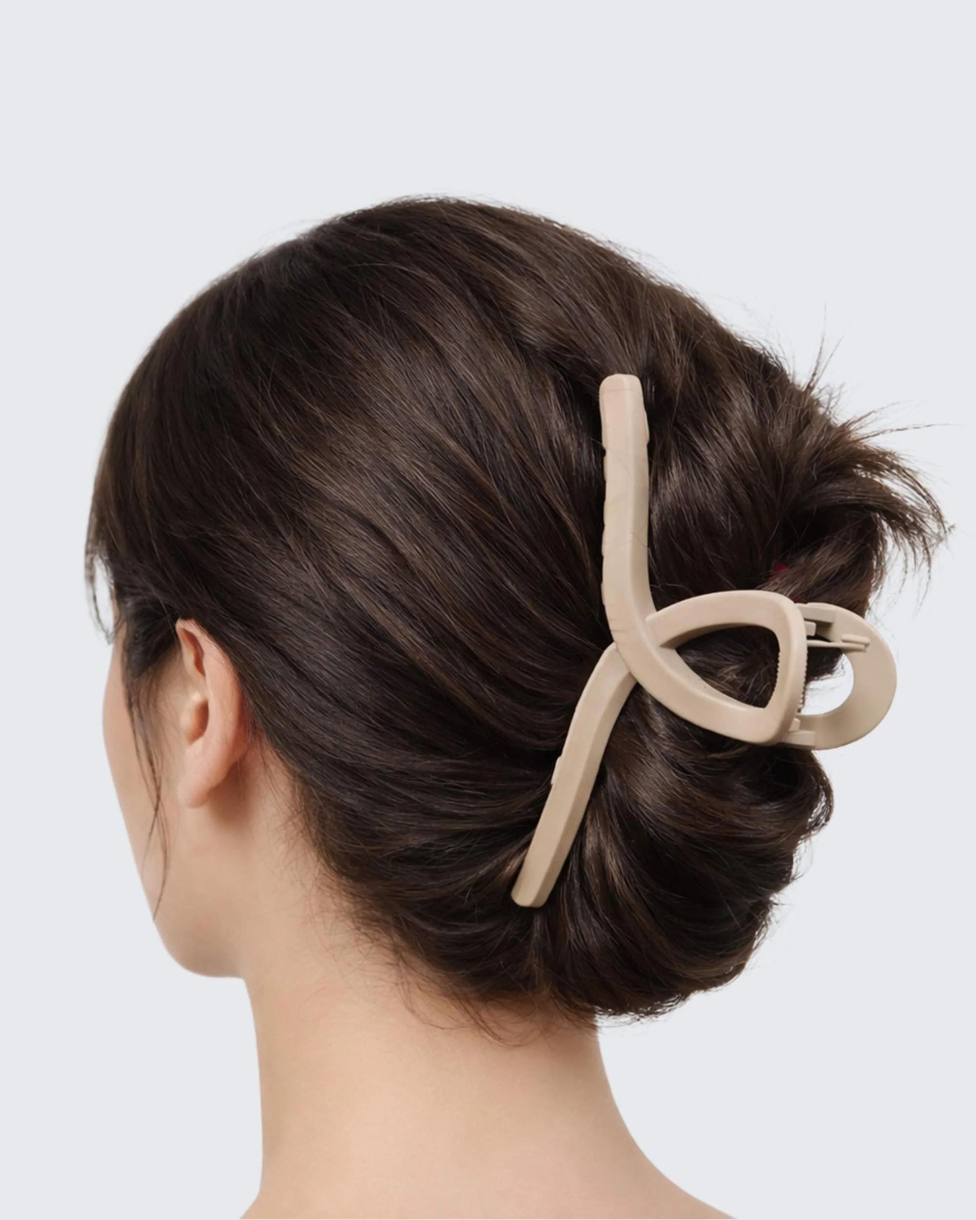 Medium Claw Hair Clips, 3-Pack, Beige - Image 2
