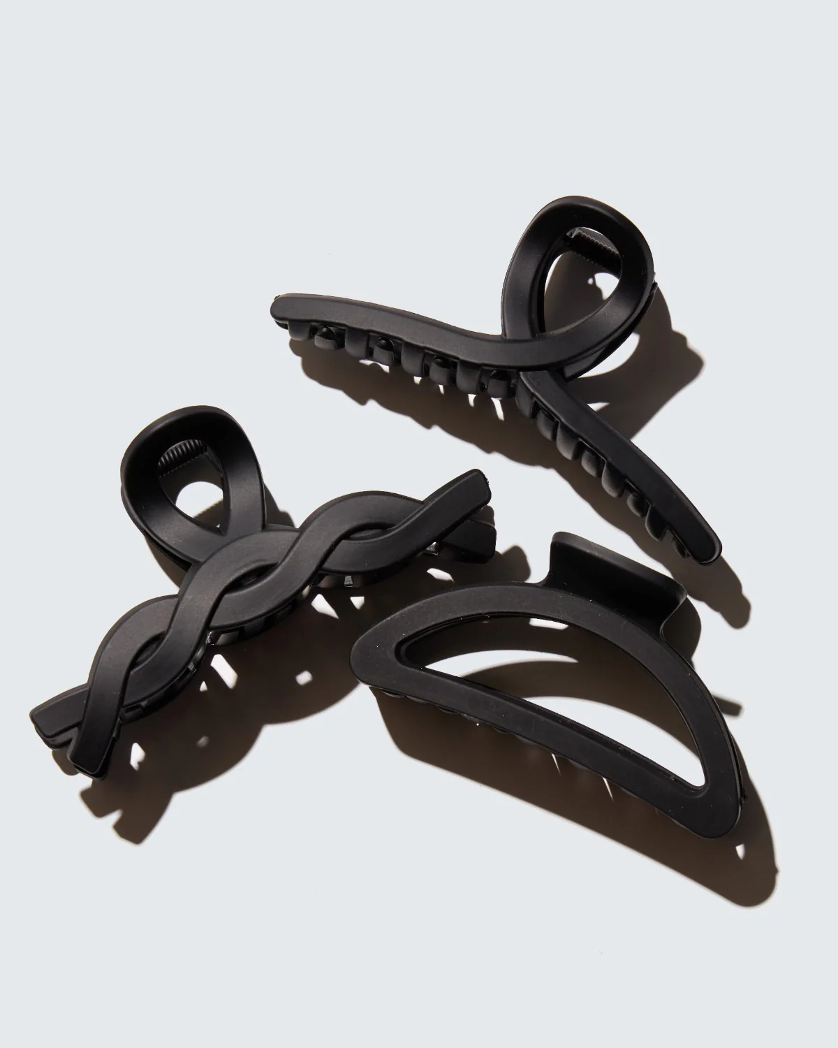 Medium Claw Hair Clips, 3-Pack, Zwart
