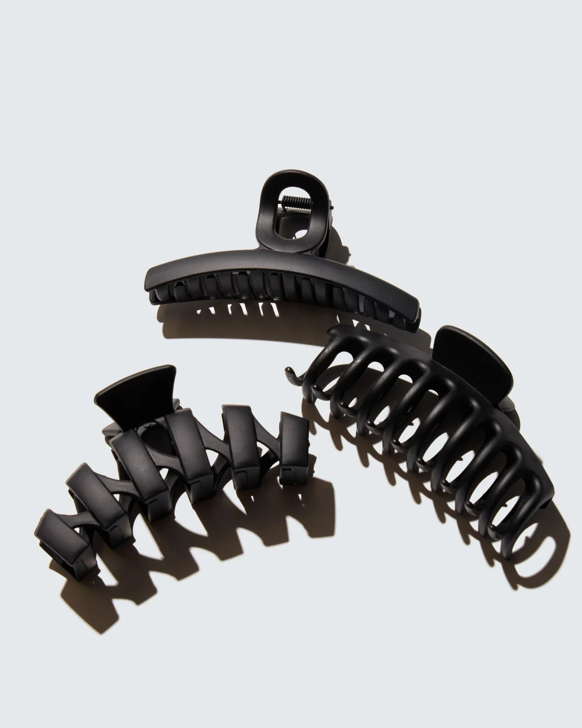 Medium Claw Hair Clips, 3-Pack, Zwart