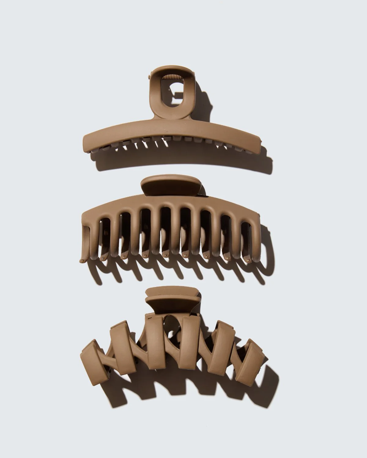 Medium Claw Hair Clips, 3-Pack, Koffie - Image 5