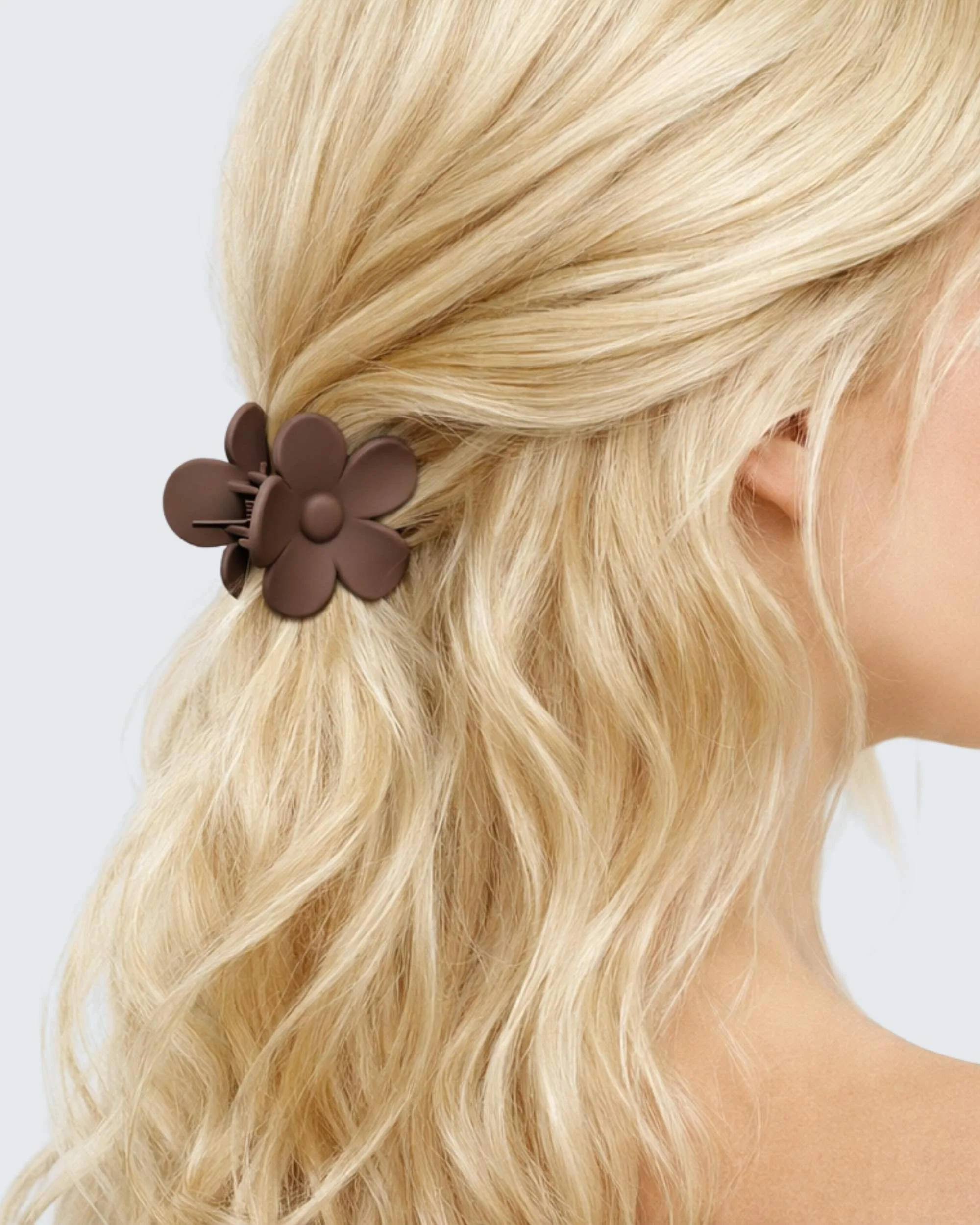 Small Claw Hair Clips, 4-Pack, Koffie - Image 2