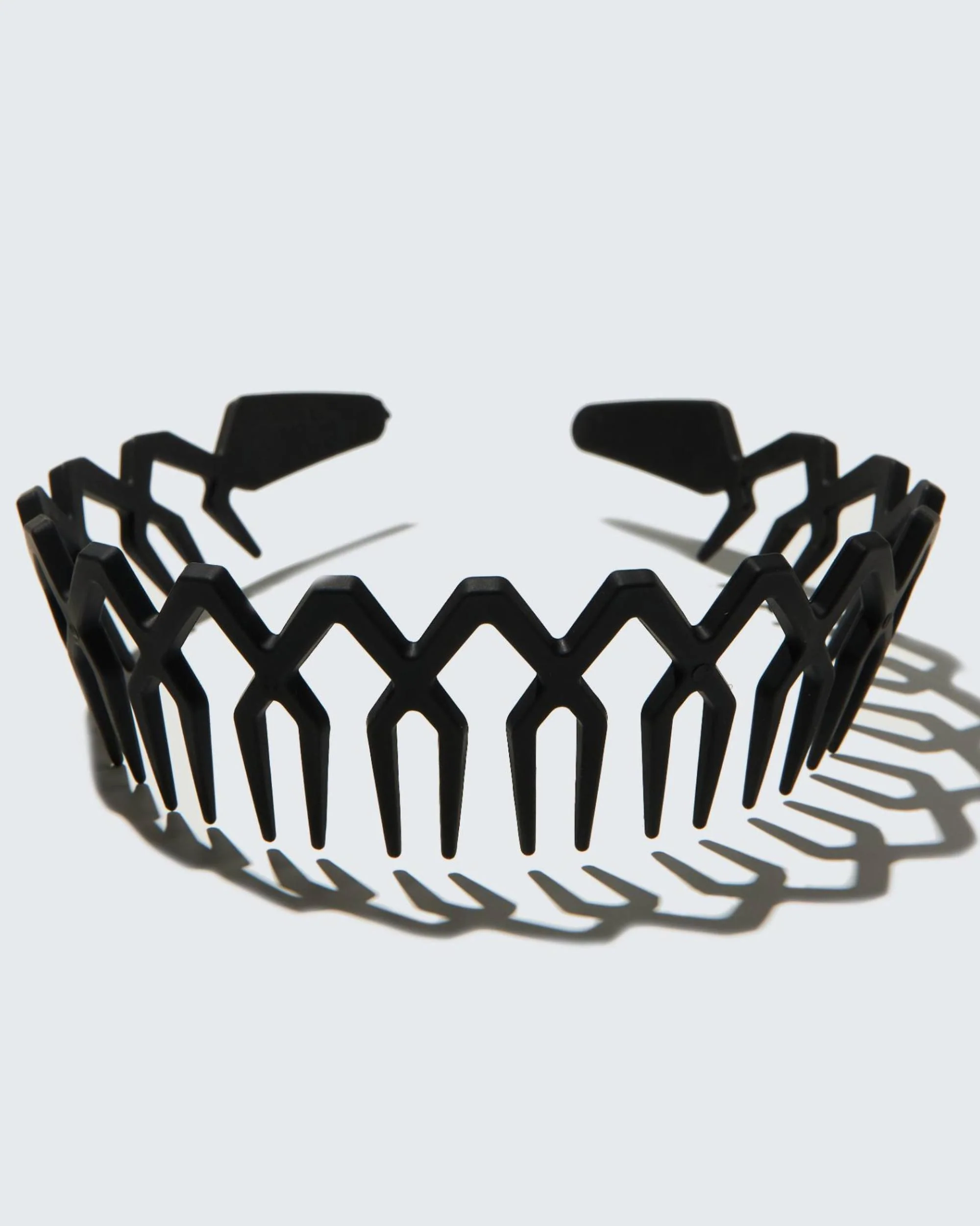 Wide Zig Zag Headband with Teeth, Zwart - Image 3