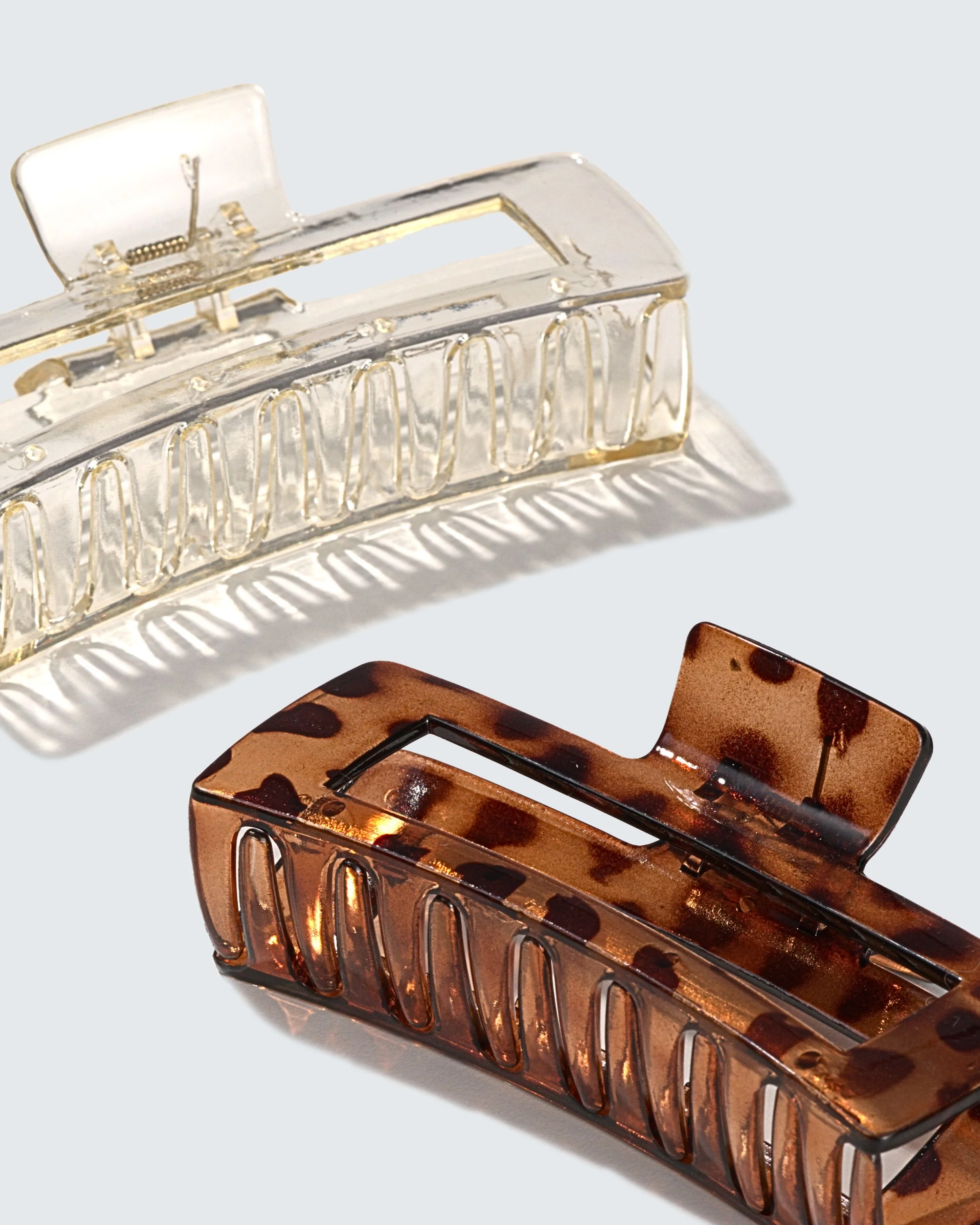 XXL Jumbo Claw Hair Clips, 2-Pack, Helder/Amber